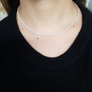 14K Gold 3.38 Ct 16 inch Lab Grown Diamond Tennis Necklace